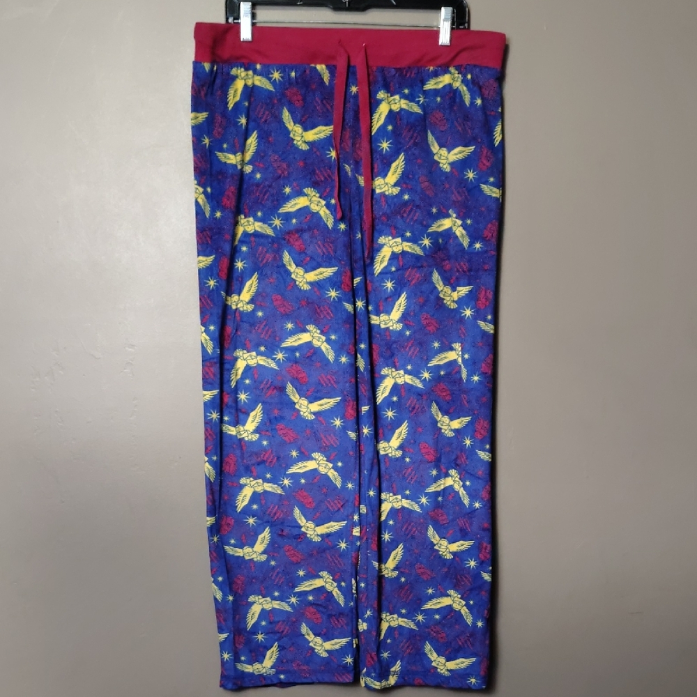 Harry Potter Dark Blue/Burgundy Fleece Pajama Pants L